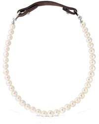 Elle Macpherson - Pearl Leather Necklace - Lyst