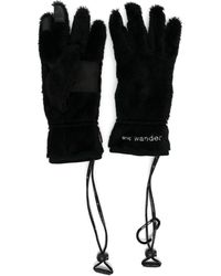 and wander - Logo-embroidered Fleece Gloves - Lyst