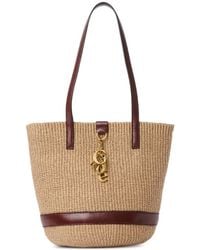 Chloé - Chloe Charms Raffia And Leather Tote Bag - Lyst