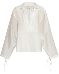 Munthe - Babette Blouse Met Gestrikte Hals - Lyst
