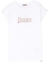 Herno - | T-shirt con logo | female | BIANCO | 46 - Lyst