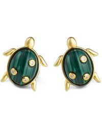 Eshvi - Malachite Turtle Earrings - Lyst