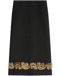 Dries Van Noten - Long Embroidered Wool Skirt - Lyst
