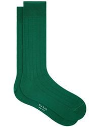 Paul Smith - Ribbed Cotton-Blend Socks - Lyst