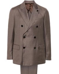 Lardini - Anzug Mit Logo-Brosche - Lyst