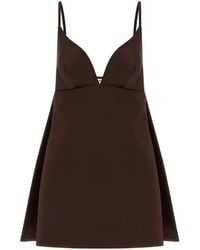 Elisabetta Franchi - Duchesse V-Neck Mini Dress - Lyst
