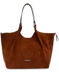 Gianni Chiarini - Sac Porté Épaule En Daim À Patch Logo - Lyst