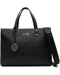 V73 - Logo-lettering Grained Tote Bag - Lyst