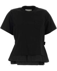 Sacai - Belted Layered T-Shirt - Lyst