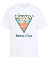 CASABLANCA - Crew Neck T-Shirt - Lyst