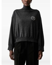 ERMANNO FIRENZE - Logo-Patch Roll-Neck Sweater - Lyst