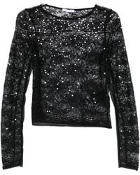 Patrizia Pepe - Sequin-Embellished Long-Sleeved Top - Lyst