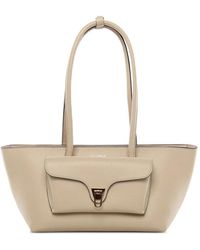 Coccinelle - External-Pocket Leather Tote Bag - Lyst