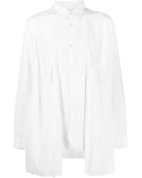 Comme des Garçons - Draped-panel Long-sleeve Shirt - Lyst