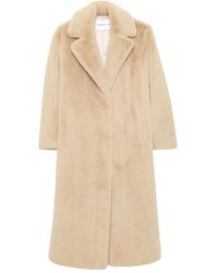 Stand Studio - Notched-Collar Faux-Fur Coat - Lyst