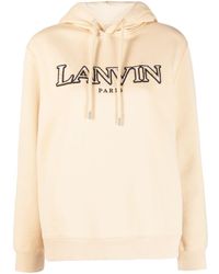 Lanvin - Hoodie en coton à logo brodé - Lyst