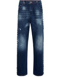 Philipp Plein - Beach Boy Fit Star-Studded Distressed Jeans - Lyst