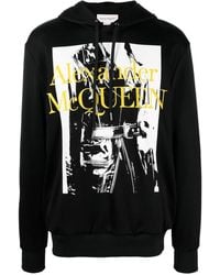 McQueen - Kapuzenpullover mit grafischem Logo-Print - Lyst