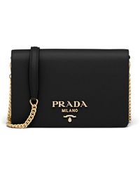Prada - Logo-lettering Saffiano Leather Shoulder Bag - Lyst