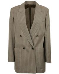 Max Mara - Pinstripe Double-Breasted Blazer - Lyst