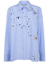 Maison Mihara Yasuhiro - Stud-Embellished Striped Shirt - Lyst