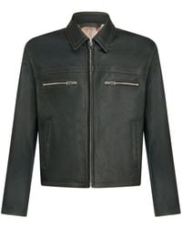 Etro - Debossed-logo Leather Jacket - Lyst