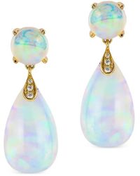 Goshwara - 18K Cabochon And Diamond Drop Earrings - Lyst