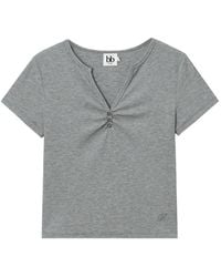 B+ AB - Ribbed-Knit Button-Detail T-Shirt - Lyst
