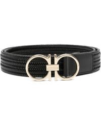 Ferragamo - Ceinture En Cuir Tressé À Boucle Gancini - Lyst