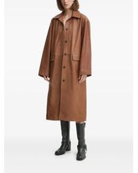 Herskind - Button-fastening Leather Coat - Lyst