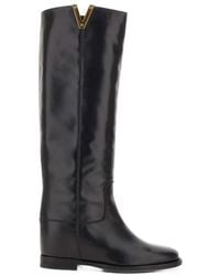 Via Roma 15 - Santa Monica Logo-Plaque Boots - Lyst