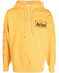 Aries - Hoodie À Logo Brodé - Lyst