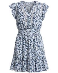 DKNY - Floral-Print Ruffled Mini Dress - Lyst