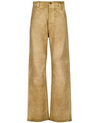 AURALEE - Faded-Effect Straight-Leg Trousers - Lyst