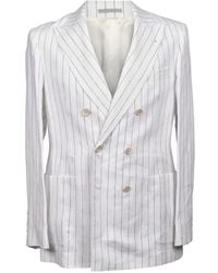 Brunello Cucinelli - Pinstripe-Pattern Double-Breasted Blazer - Lyst