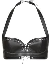 Ludovic de Saint Sernin - Robin Eyelet Leather Top - Lyst