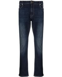 Emporio Armani - Logo-Plaque Straight-Leg Jeans - Lyst