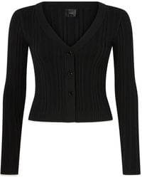 Pinko - Ribbed V-Neck Cardigan - Lyst