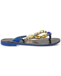 Dolce & Gabbana - Gemstone-Embellished Leopard-Print Sandals - Lyst