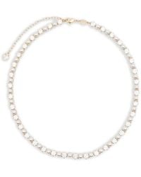 Swarovski - Matrix Tennis Crystal-Pearl Necklace - Lyst
