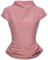 Magda Butrym - Draped Cap-Sleeve Blouse - Lyst