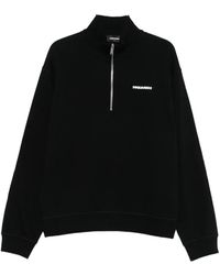 DSquared² - Half-Zip Cotton Sweatshirt - Lyst