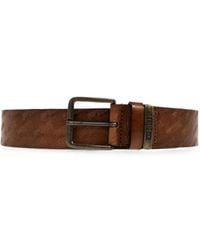 DIESEL - Monogram-Embossed Leather Belt - Lyst