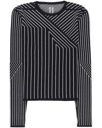Rick Owens - Geometric-pattern Cropped Wool Sweatshirt - Lyst