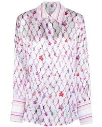 Genny - Camisa De Seda Con Estampado Floral - Lyst