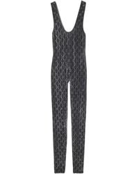 Gucci - Gg Crystal Embroidery Jumpsuit - Lyst