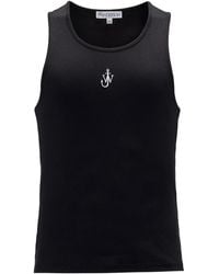 JW Anderson - Anchor Trägershirt Mit Logo-Stickerei - Lyst