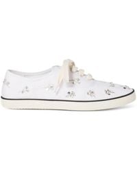 Miu Miu - Embroidered Drill Sneakers - Lyst