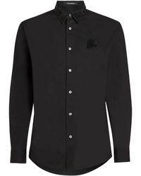 KARL LAGERFELD - Embellished-Collar Long-Sleeves Shirt - Lyst