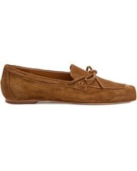 Aeyde - Jasper Suède Loafers Met Strik - Lyst